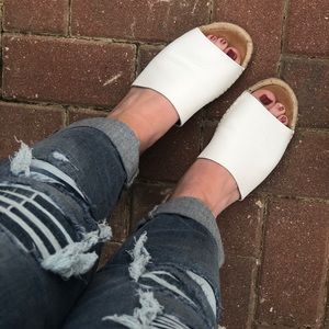 maypol Slide espadrilles leather upper white